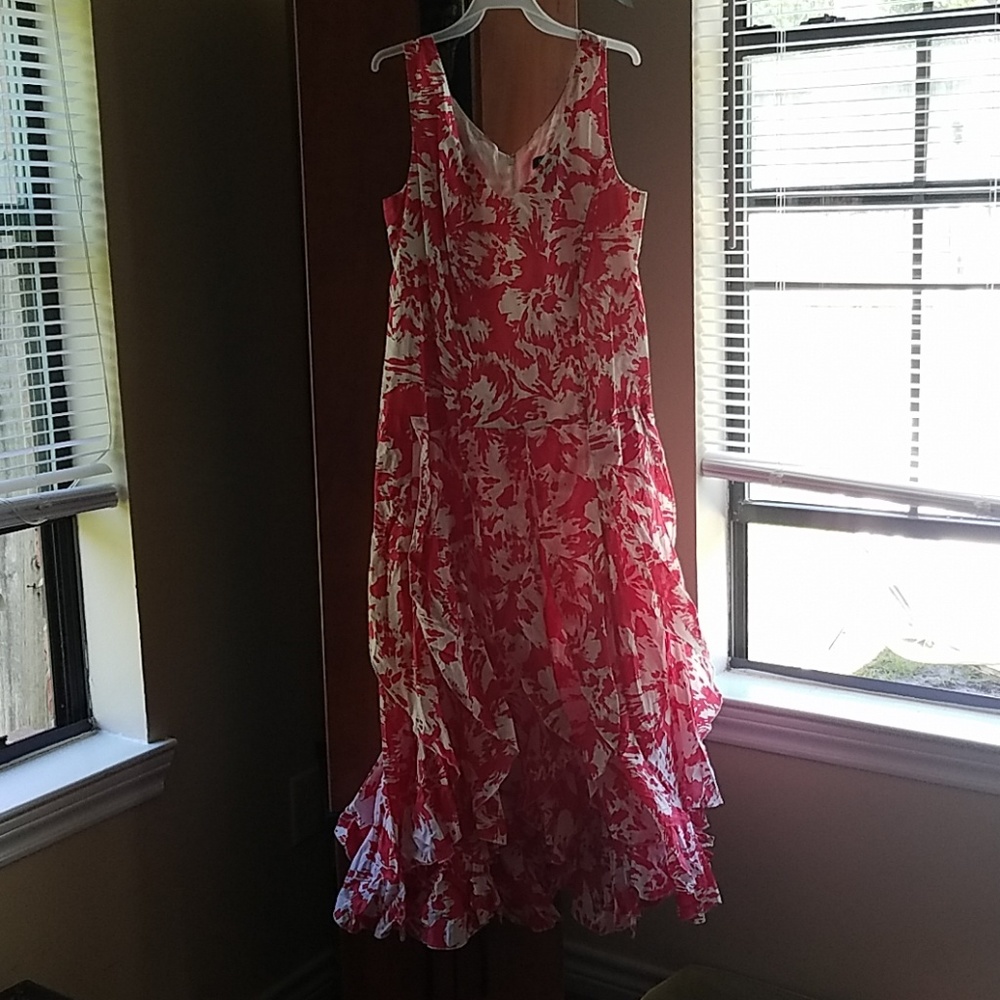 Red and white dress